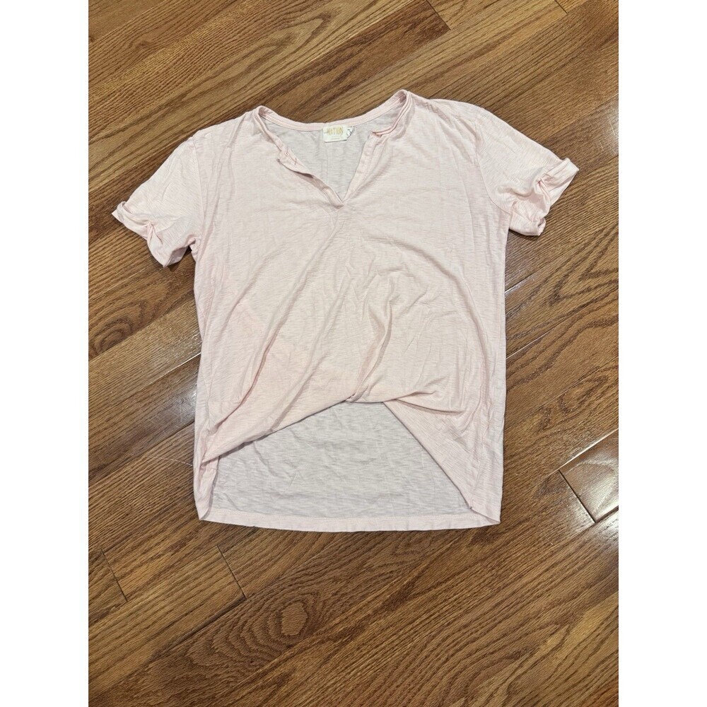 Nation Los Angeles Peach 100% Pima Cotton‎ Twist Hem Cuff Sleeve T-Shirt XS